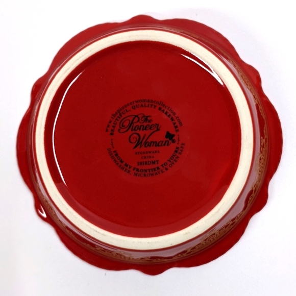 Pioneer Woman Tart/Mini Pie/Trinket Dish Bright Florals, Scallop Edge Ex… - Picture 2 of 6